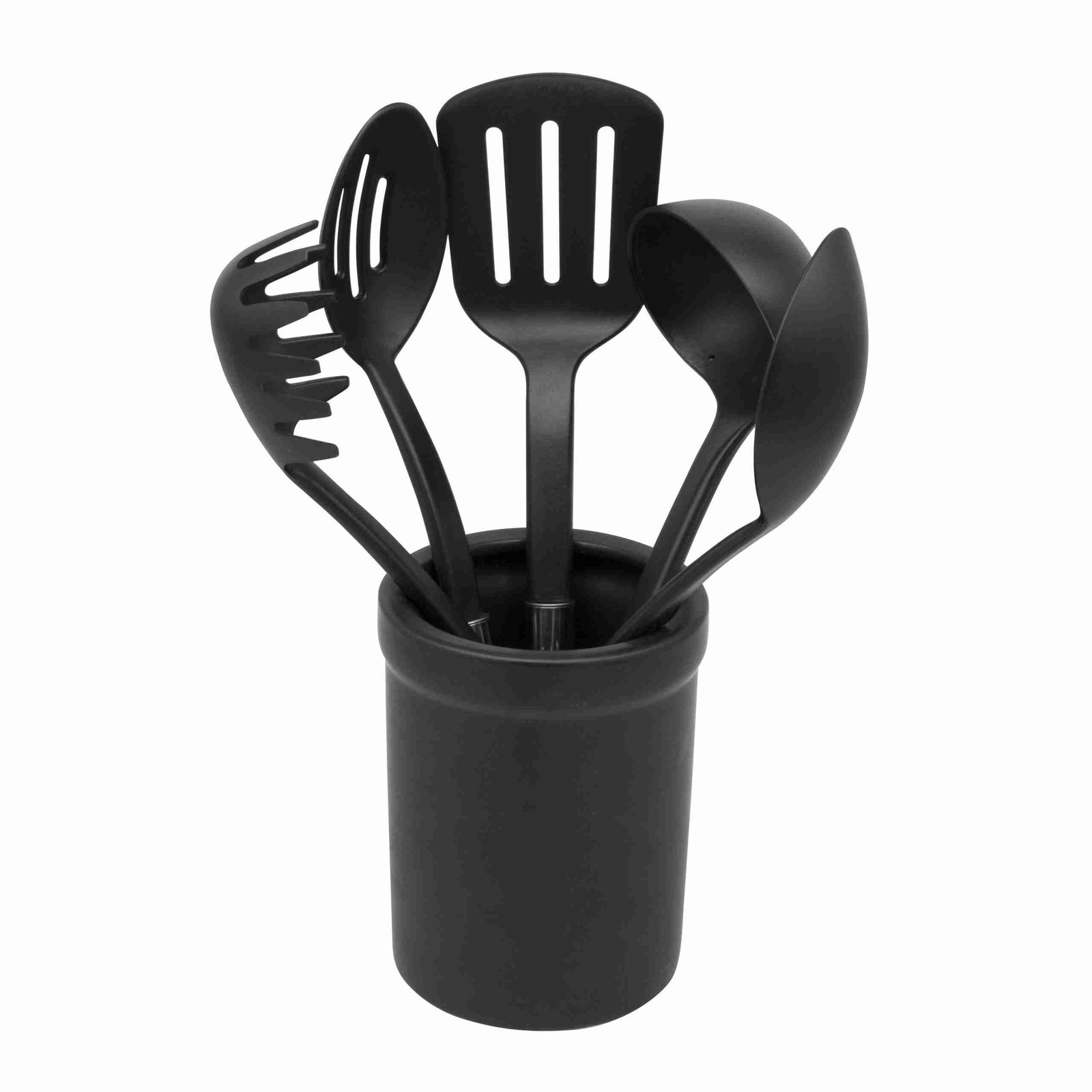 SET DE UTENSILIOS 5PZ + BASE PARA UTENSILIOS