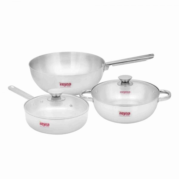 JUEGO PARA FREIR F:BLANCO JUEGO PARA FREIR SARTÉN + PEROL + WOK REYNA