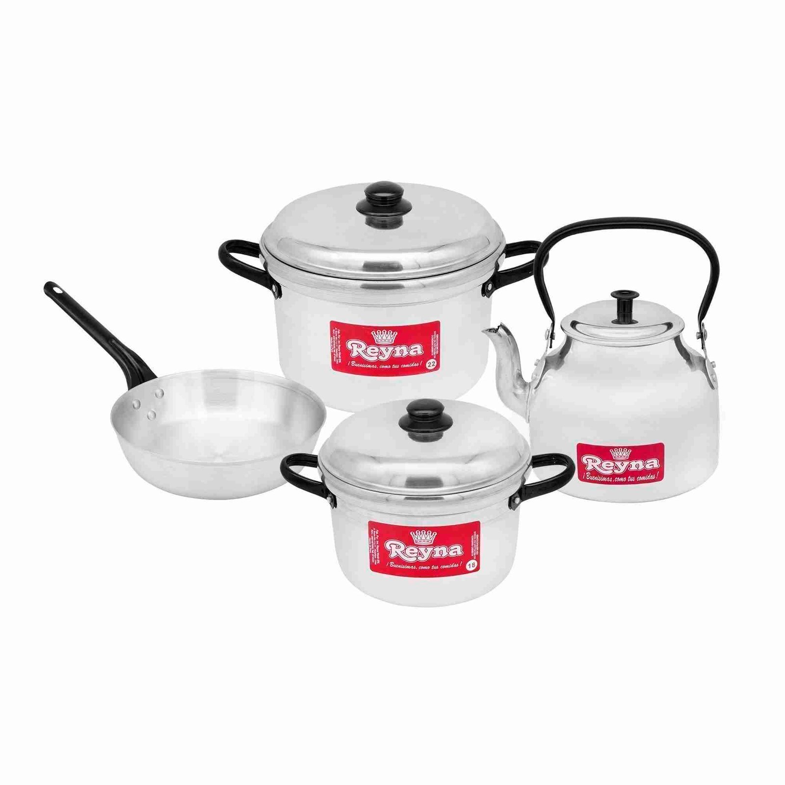 SET DE OLLAS X4 7PZ CON SARTÉN Y TETERA