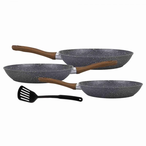 JUEGO DE SARTENES REYNA PETRA 4PZ ROCA VOLCÁNICA