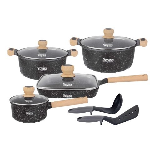 Dakota negra JUEGO OLLAS REYNA DAKOTA 10PZ ROCA VOLCÁNICA