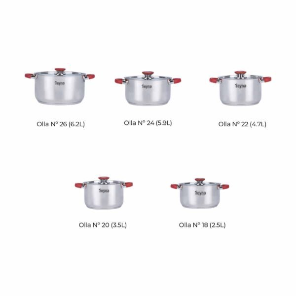 Juego-ollas-smart-tapa-acero-rojo-descripción-web JUEGO DE OLLAS REYNA SMART ACERO INOXIDABLE 10PZ TAPA ACERO INOXIDABLE
