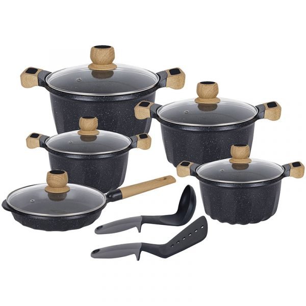 JUEGO DE OLLAS REYNA PETRA ROCA VOLCÁNICA 12PZ