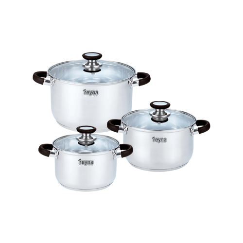 JUEGO DE OLLAS PROFESSIONAL MAX 6 PZ ACERO INOXIDABLE
