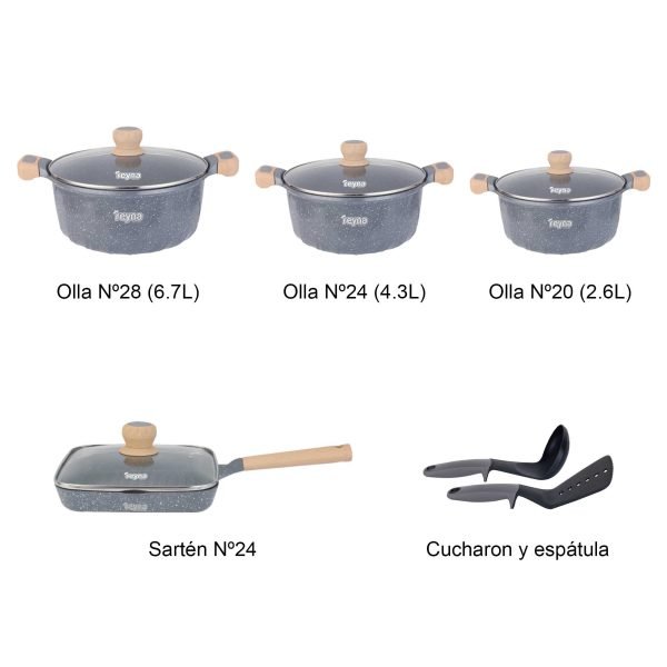 siena descrip JUEGO OLLAS REYNA SIENA 10PZ ROCA VOLCÁNICA