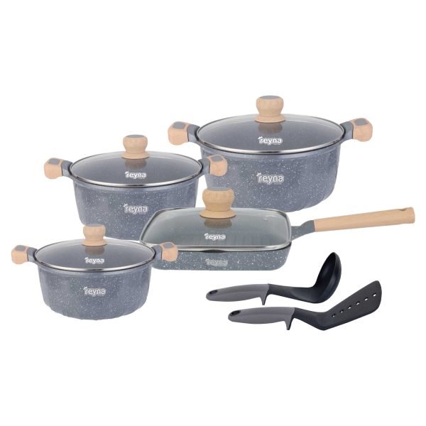 siena gris JUEGO OLLAS REYNA SIENA 10PZ ROCA VOLCÁNICA